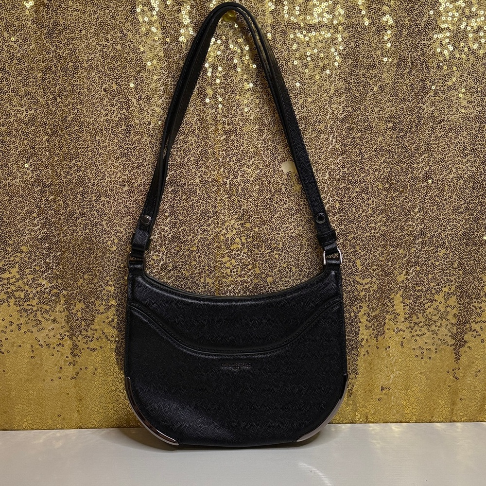 Karl Lagerfeld Paris Milou Leather Hobo Black Bag 100% Leather NWOT!